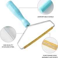 Outil de toilettage écologique pour enlever les poils de chat et de chien avec rasoir multi-tissus en métal pour tapis et tissus, pour usage domestique
