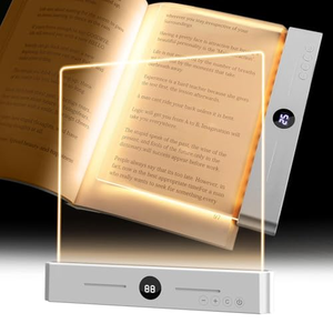 2026 New Wireless Portable Rechargeable Clear Big Size LED Full Page <b>Book</b> <b>Light</b> with Dimmable 3000-6000K Color Temperature - Product Image 1