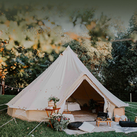 Tente pyramidale de luxe imperméable pour hôtel et camping, équipement de glamping, tente cloche en toile avec tapis, grande taille 3m, 4m, 7m, 4 saisons - Offre Spéciale