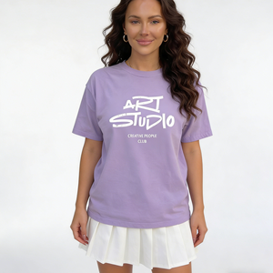 Camiseta al por mayor estilo western personalizada para mujer con gráfico textil, camiseta de algodón grueso de calidad con estampado personalizado de 230g - Product Image 1