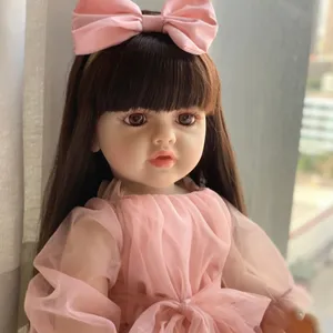 R & B pengiriman Reborn bayi gratis cetakan silikon cair boneka bayi baru lahir anak perempuan realistis Bebe Reborn Pinky Reborn boneka bayi