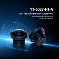 Objectif Fisheye CCTV 1/1.8 pouce F2.3 avec monture M12, 200 degrés DFov, pour robots mobiles de surveillance et de nettoyage (AVG)