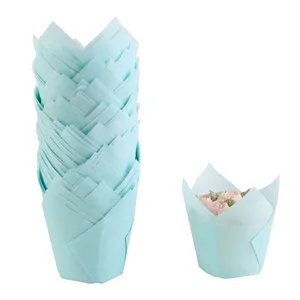 High Temperature Disposable Bakest Tulip Muffin Baking Cups Paper Liners Wrapper Case Cake Paper Baking Cupcake