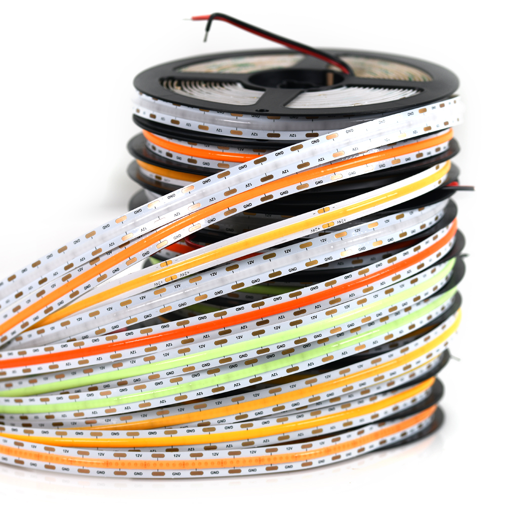 Dv24v 420leds/m 12w/m Orange Cob Led Strip Flexible COB LED Strip Light