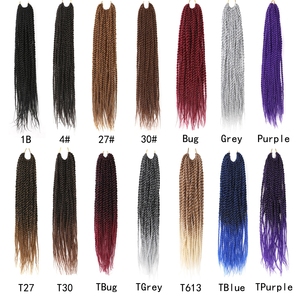 Offre Spéciale <span class=keywords><strong>Tresses</strong></span> au Crochet 14-22 pouces, 30 Brins/Paquet pour Femmes Noires, Extensions de Cheveux Synthétiques à Torsades <span class=keywords><strong>Sénégalaises</strong></span> - Product Image 2