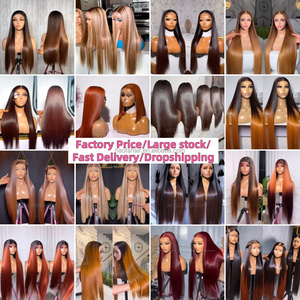 Perruques en cheveux humains WXJ <span class=keywords><strong>Longhair</strong></span> Highlight 27 Blonde, bouclées, avec dentelle frontale, pour femmes, 1B 27 Ginger, pré-épilées, sans colle - Product Image 6