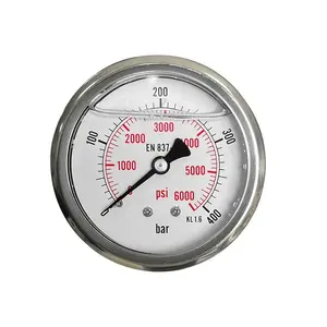 Anti-vibration Impact Resistance Oil Liquid Filled Pressure Gauge Stainless Steel