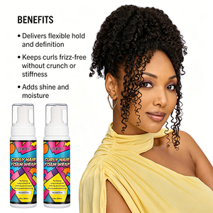 Mousse coiffante naturelle à tenue forte sans alcool pour boucles, <span class=keywords><strong>anti</strong></span>-frisottis, hydratante, brillante et longue durée, marque privée - Product Image 4