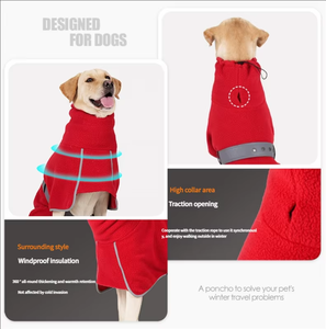 Vente en gros de fournisseur de vêtements pour animaux de compagnie, manteau de cape de sortie ajustable, coupe-vent, chaud et confortable, personnalisé - Product Image 3
