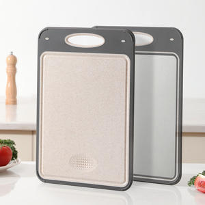 Tabla de cortar Okamoto de paja de trigo rectangular, de acero inoxidable 304, de doble cara, para cortar verduras y carne. - Product Image 5