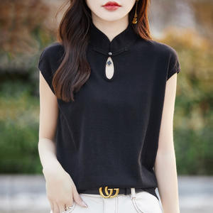 <span class=keywords><strong>Camisetas</strong></span> de Verano Chinas Elegantes para Mujer 2026, Blusas de Manga Corta, Holgadas, Casuales, Estampadas, Lisas, Nuevas, Tejido Fino - Product Image 2