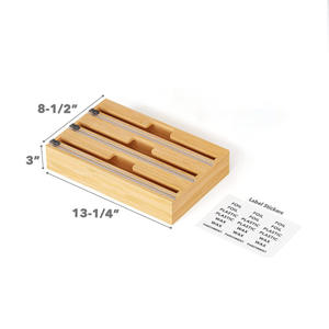 Accueil cuisine et table <span class=keywords><strong>organisateur</strong></span> <span class=keywords><strong>de</strong></span> rangement <span class=keywords><strong>de</strong></span> papier aluminium 3 en 1 distributeur <span class=keywords><strong>de</strong></span> papier aluminium et plastique bambou 3 Film alimentaire avec Cutter - Product Image 5