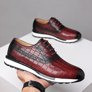 Vendita calda coccodrillo stringato scarpe casual in <span class=keywords><strong>pelle</strong></span> da <span class=keywords><strong>uomo</strong></span> a punta scarpe da ginnastica in <span class=keywords><strong>pelle</strong></span> scarpe da passeggio - Product Image 5