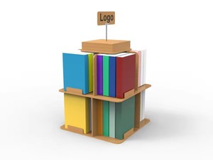 Multiple <strong>Sides</strong> Put on Books <strong>Table</strong> <strong>Top</strong> <strong>Display</strong> Stand Wooden Material Customized High Storage Modern Classic - Product Image 3