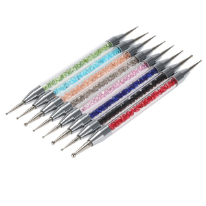 Outil de pointillage pour nail art à double tête, stylo de pose de strass pour la décoration des ongles, pour la manucure professionnelle et la création de motifs. - Product Image 1