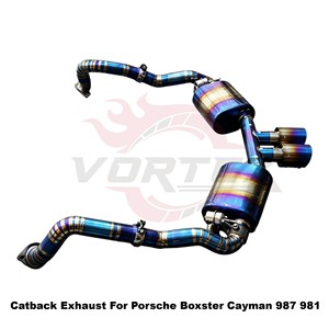 ระบบท่อไอเสียแบบ Catback วาล์วควบคุมเสียง Vortex Blue Burnt Titanium สำหรับ Porsche Boxster Cayman 987.1 987.2 981 ชุดติดตั้งตรงรุ่นพร้อมระบบปรับแต่งเสียง - Product Image 5