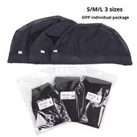 Bonnet en maille pour la confection de perruques, avec bande élastique, bonnet en maille respirant, vente en gros, noir et beige
