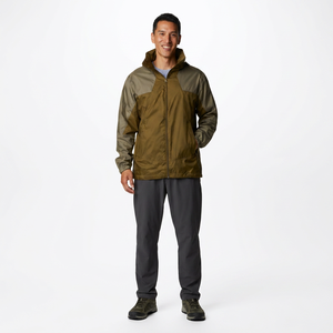 Veste coupe-vent unisexe de haute qualité, personnalisée, respirante, fine, imperméable, couleur vintage, blocs de couleur, col à capuche - Product Image 1