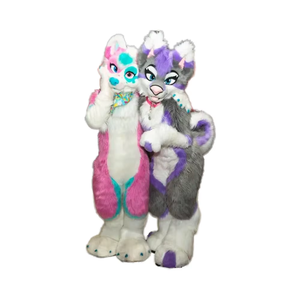 ユニセックス大人の長い髪のキツネのコスチューム安い漫画のキャラクターマスコットぬいぐるみ素材パーティー使用クリスマス最小注文1 PCS - Product Image 1