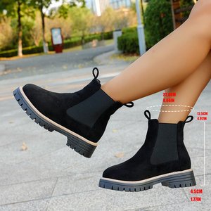 Nouvelles bottes à lacets en daim à semelle épaisse pour femmes, décontractées, multifonctionnelles, à talon épais - Product Image 3
