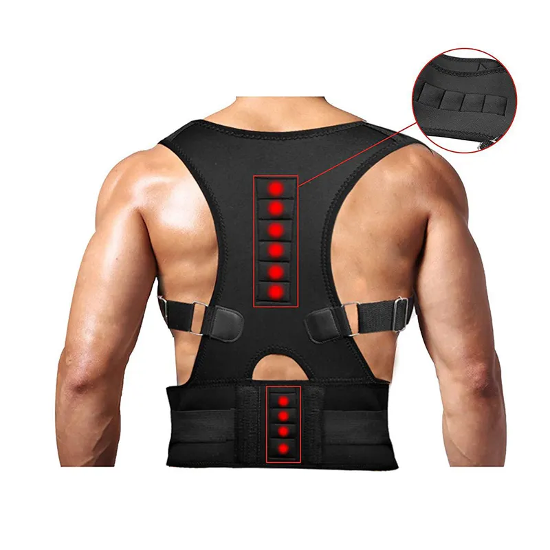 スポーツネオプレン磁気バックサポートベルト姿勢矯正ガードル頸部姿勢矯正器腰痛ウエストトレーナー