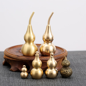 Porte-clés créatifs en laiton en forme de gourde, style chinois, ornements de voiture et de bureau, accessoires pour clés - Product Image 1