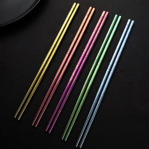 Pure Titanium <b>Chopsticks</b> Round Hollow <b>Reusable</b> Travel Cutlery Solid Color Adult Gift Business Style - Product Image 4