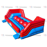 Parcours d'obstacles gonflable commercial Wipeout Ball, jeu de défi gonflable en PVC pour enfants et adultes, idéal pour la location lors de fêtes
