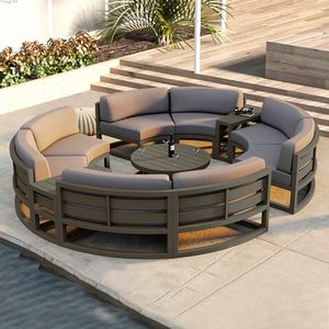 Modern Aluminum Round Shape Garden Set for Villa Apartment and Courtyard Outdoor and Patio Furniture Set - Product Image 6