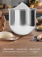 Mesin Mixer Adonan Planetary Harga Grosir untuk Penggunaan Komersial, Pengaduk Makanan, Penguleni Susu, Mangkuk Stainless Steel dengan Penutup Pelindung