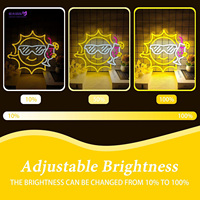 Letrero Luminoso LED de Acrílico con Diseño de Sol de Verano y Bebida, 15.3 Pulgadas, Decoración de Pared, Brillo Ajustable, Ideal para Hogar, Bar y Fiestas, Regalo Perfecto para Graduación