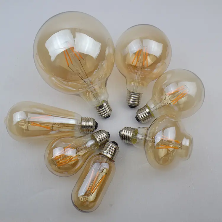 LED E27 2700K 6W G95 Filament Edison ampul Amber Vintage Retro aydınlatma küre ampul