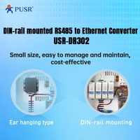 Convertidor RS485 a TCP IP de riel Din, RS485 a Ethernet, compatible con Modbus Gateway, transmisión transparente bidireccional, 1 unidad