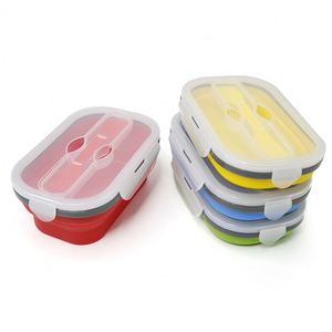 Reusable Silicon Folding Bowl Bpa Free Foldable Freezer Food Storage <b>Container</b> Kids Collapsable Lunch <b>Box</b> - Product Image 4