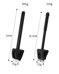 Outil de barbecue multifonctionnel 3 en 1 de haute qualité, vente en gros personnalisée, avec long manche en plastique et brosse de nettoyage double face - Product Image 2