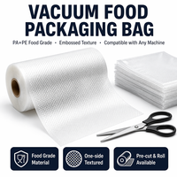 Rouleau de film sous vide PE 25 cm, épaisseur 0,1 mm, pour scellage thermique, anti-humidité, gaufré, pour emballage alimentaire, nouilles, conserves, pizzas