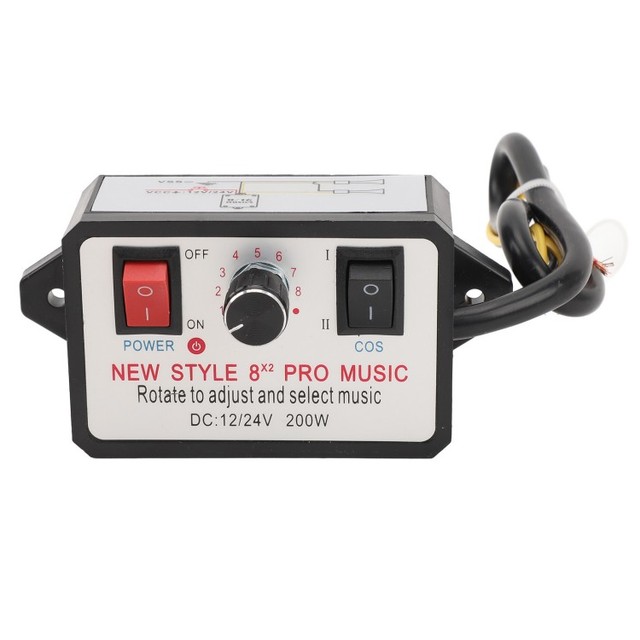 Car Horn Controller 16 Sound Effect Adjustable DC 12V 24V Dual Tone Car Horn Controller Unit for Motorcycles Cars Vans Yachts