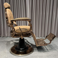Chaise de barbier de luxe rétro européenne, chaise professionnelle pour la coupe et le coiffage des cheveux pour hommes, chaise de salon haut de gamme pour salon de coiffure et institut de beauté