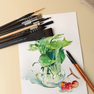 Ensemble de 11 pinceaux à poils d'animaux mélangés Giorgione Factory, manche en bois, poils en nylon, pour artistes - Product Image 2