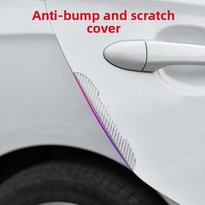 ユニバーサルオートスポーツシリコンステッカー フェイクカーボン フェイクファイバー 車のドアとバックミラー装飾用衝突防止ステッカー - Product Image 2