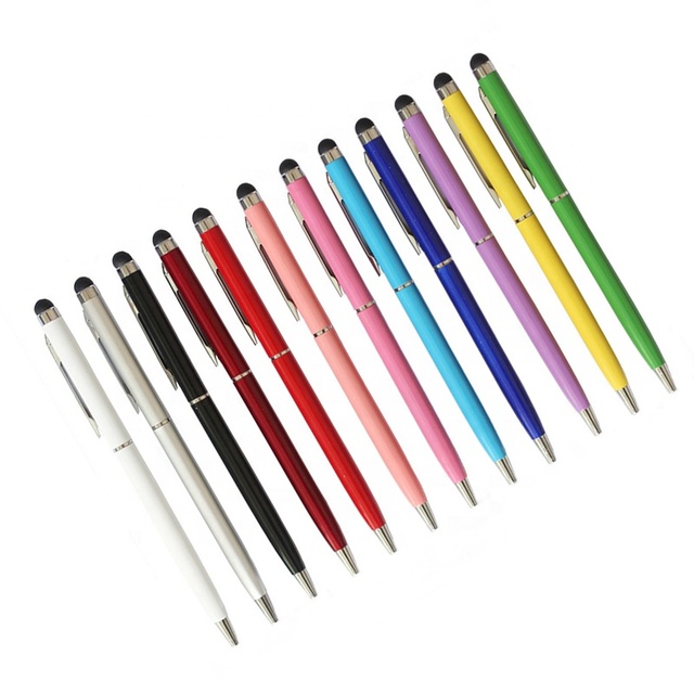 Custom Logo Metal Super Thin Ballpoint Stylus Pen Touch Screen Compatible with Tablets Mobiles Phones Personalized Branded Gifts
