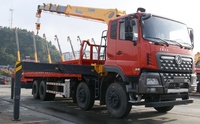 Grue mobile à flèche télescopique droite de 16 tonnes, moteur Cummins 400 CV, Dongfeng 8x4, robuste, avec boîte de vitesses et pompe hydraulique