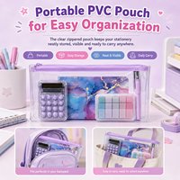 Lot de papeterie fantaisie : Carnet mignon, calculatrice, stylo à bille et notes autocollantes pour le bureau et l'école