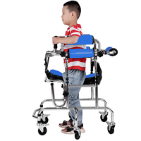 Andador de Acero Inoxidable para Niños Hemipléjicos, Suministros de Terapia de Rehabilitación, Ayuda Multifuncional para Caminar para Niños con Discapacidad