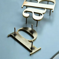 Letras del Alfabeto Personalizadas en Acero Inoxidable, Fabricante de Letreros, Corte Láser de Metal, Latón Dorado, Letras 3D para Hoteles, Decoración de Paredes