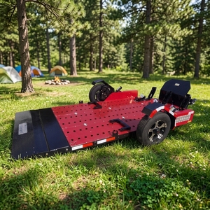 Remolque Utilitario Pequeño <span class=keywords><strong>para</strong></span> Motocicleta, ATV, UTV, con Revestimiento Antioxidante, Puntos <span class=keywords><strong>de</strong></span> Amarre y Bloqueo <span class=keywords><strong>de</strong></span> <span class=keywords><strong>Ruedas</strong></span> - Product Image 1