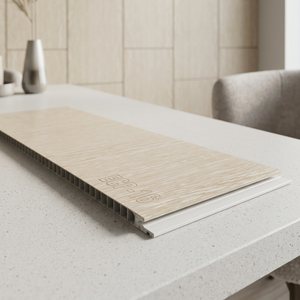 Panel de Pared Plano de PVC con Junta de Lengüeta y Ranura, Impermeable y Resistente al Fuego, Diseño Moderno para Interiores de Hoteles y Uso Doméstico - Product Image 1