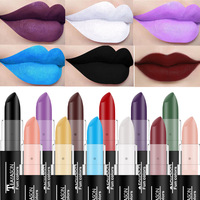 Rouge à lèvres vegan foncé, maquillage rétro Halloween, anti-transfert, sans cruauté, crème à lèvres cosplay vert vibrant, blanc, nude