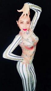 Combinaison vintage des années 90 à rayures noires et blanches, pantalon large, <span class=keywords><strong>chanteur</strong></span> de bar, danseur de danse de groupe, costume GoGo - Product Image 2