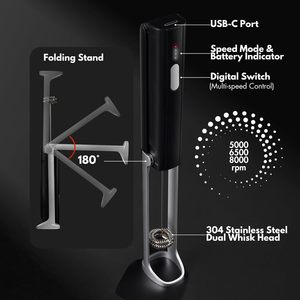 เครื่องตีฟองนมไฟฟ้าแบบพกพาขนาดเล็ก ใช้พลังงานจากแบตเตอรี่ ชาร์จผ่าน USB พร้อมฟังก์ชั่นตั้งเวลา ใช้สำหรับทำกาแฟ ตีฟองนม ใช้ในรถยนต์ โรงแรม - Product Image 2